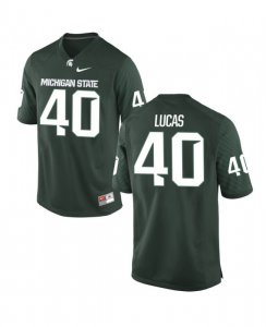 Men's Michigan State Spartans NCAA #40 Collin Lucas Green Authentic Nike Stitched College Football Jersey CH32Z47WG